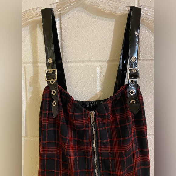 Dolls Kill Current Mood Born to Burn goth punk pleated plaid dress - Picture 5 of 8